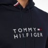 Bluza Tommy Hilfiger męska granatowa z kapturem bawełniana duże logo